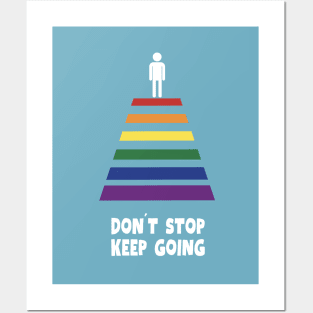 pedestrian crossing in Pride colors keep going, for darker background Posters and Art